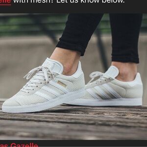 guc adidas mesh gazelle sneaker in vapor grey